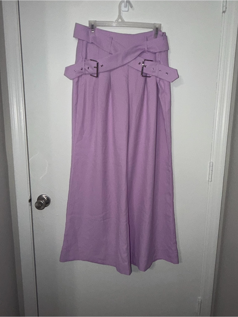 Lilac Wide Leg Belted Trousers NWT Lavender Pastel Y2K Coquette Size L